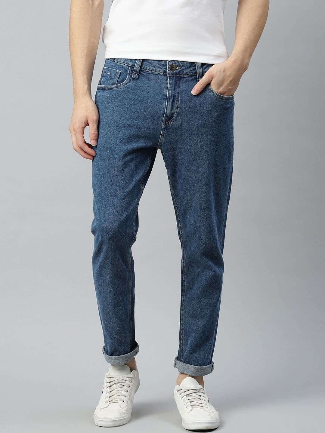Mast & Harbour Men Blue Stretchable Tapered Fit Jeans