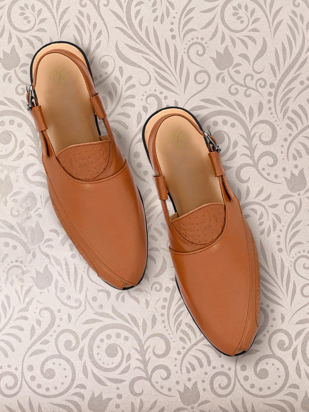 House of Pataudi Men Tan Brown Solid Shoe-Style Sandals - view 1