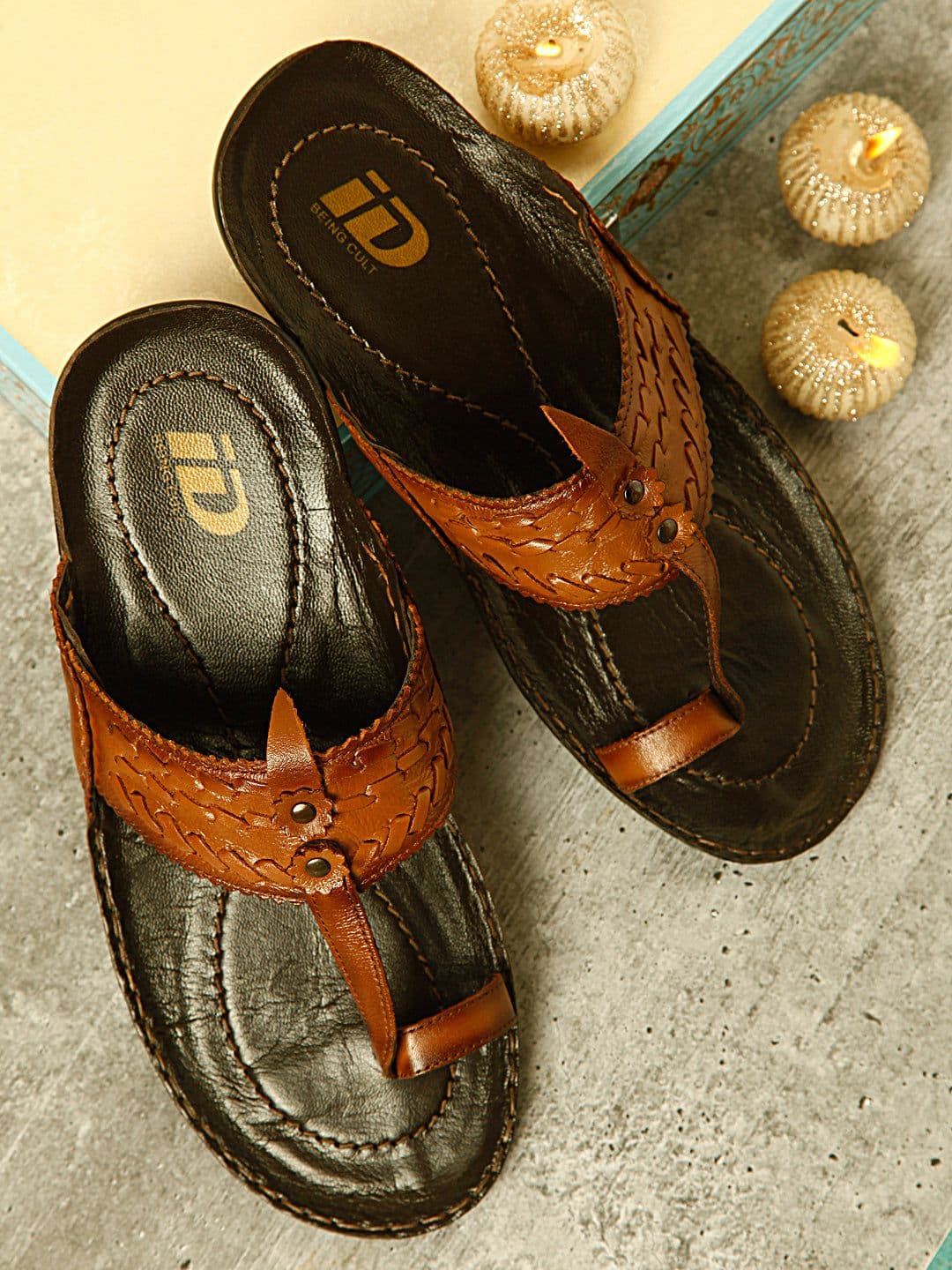 ID Men Tan Comfort Sandals - view 1