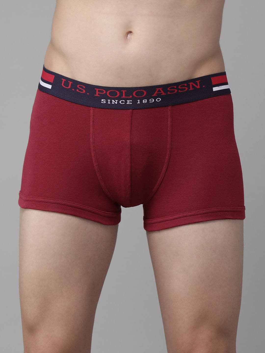 U.S. Polo Assn. Men Maroon Solid Pure Cotton Trunk I641-006-P1 - view 1