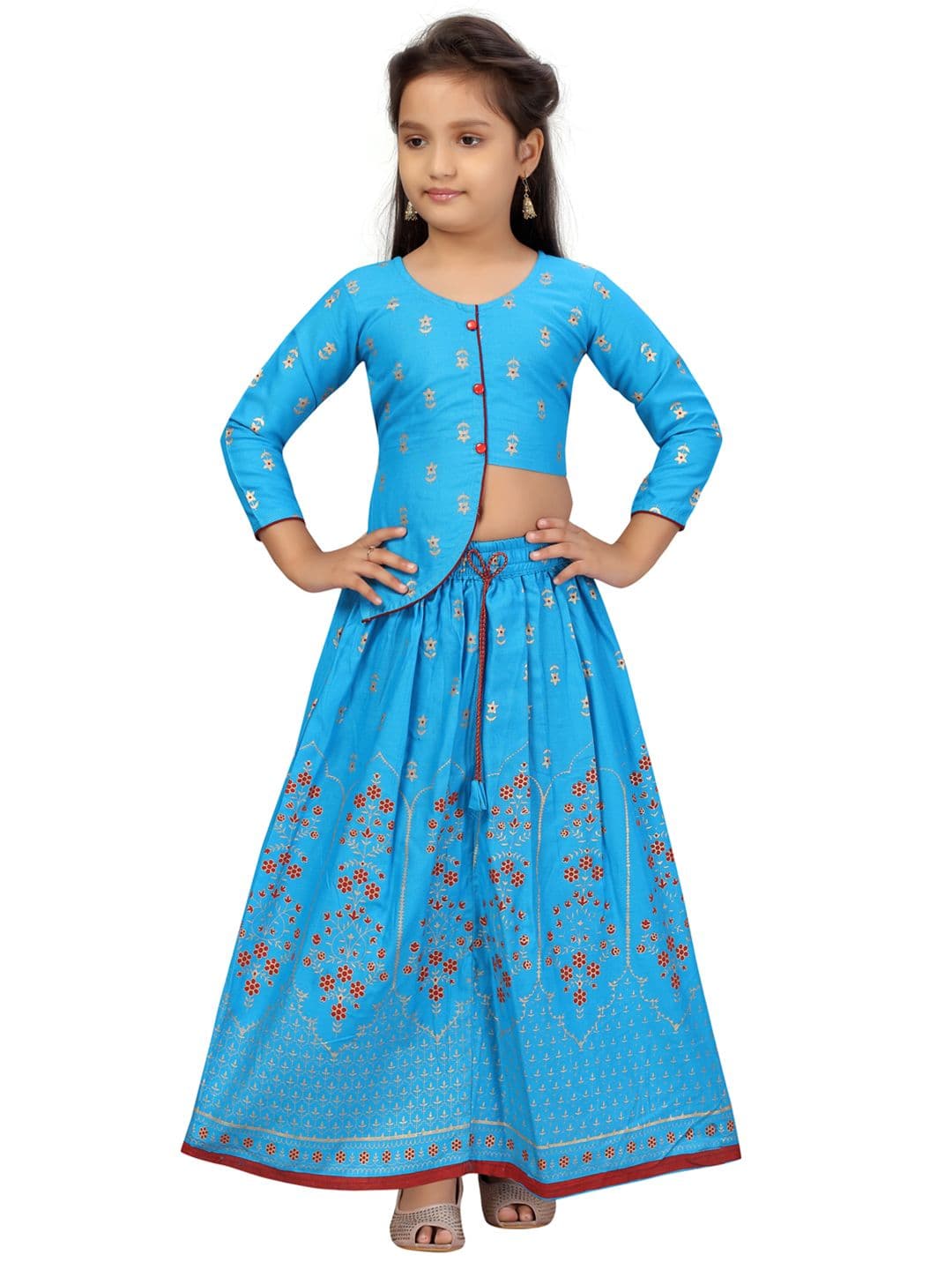 Aarika Turquoise Blue Ready to Wear Lehenga with Blouse - view 1