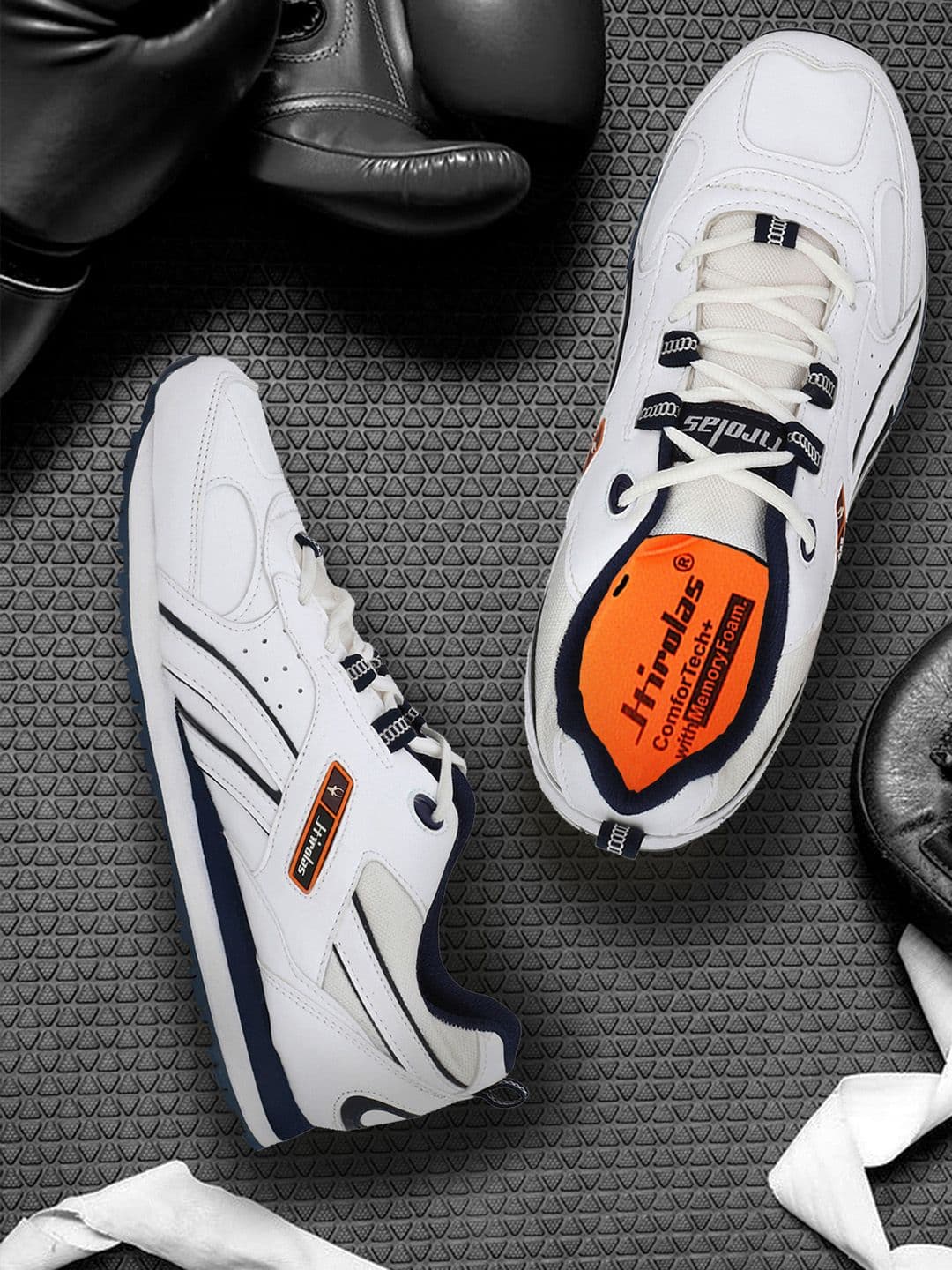 HIROLAS Men White Synthetic Running Shoes - view 1