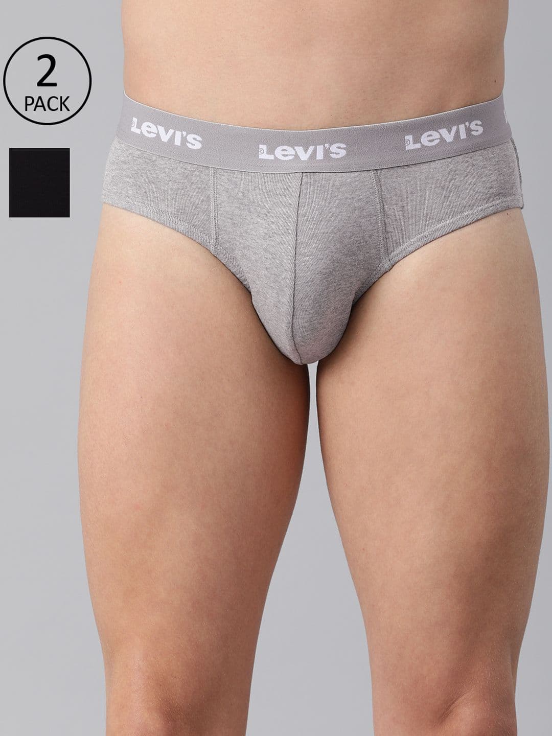 Levis Men Pack of 2 Solid Pure Cotton Ultrasoft Waistband Brief with Smartskin Technology - view 1
