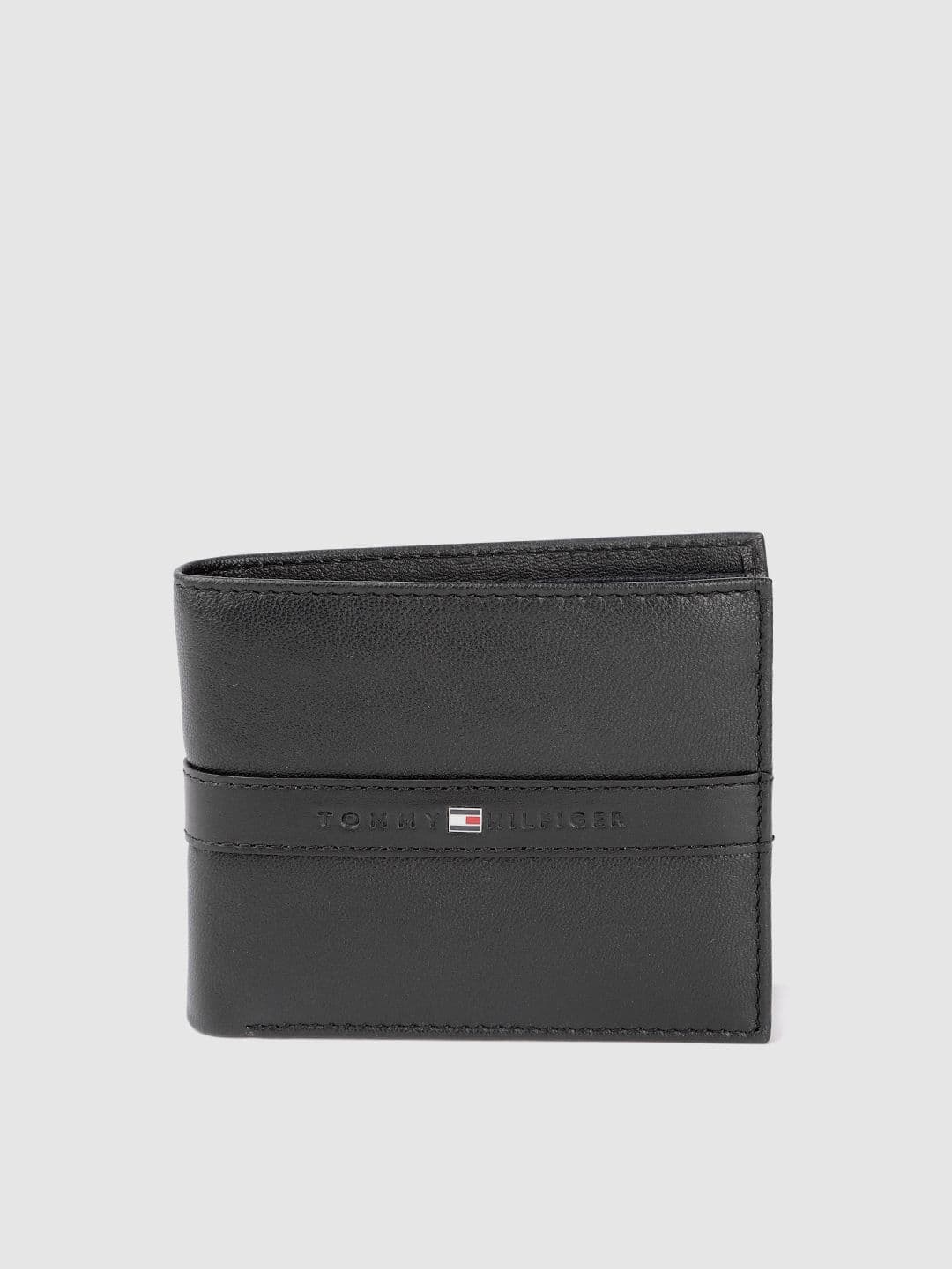 Tommy Hilfiger Men Black Leather Two Fold Wallet - view 1