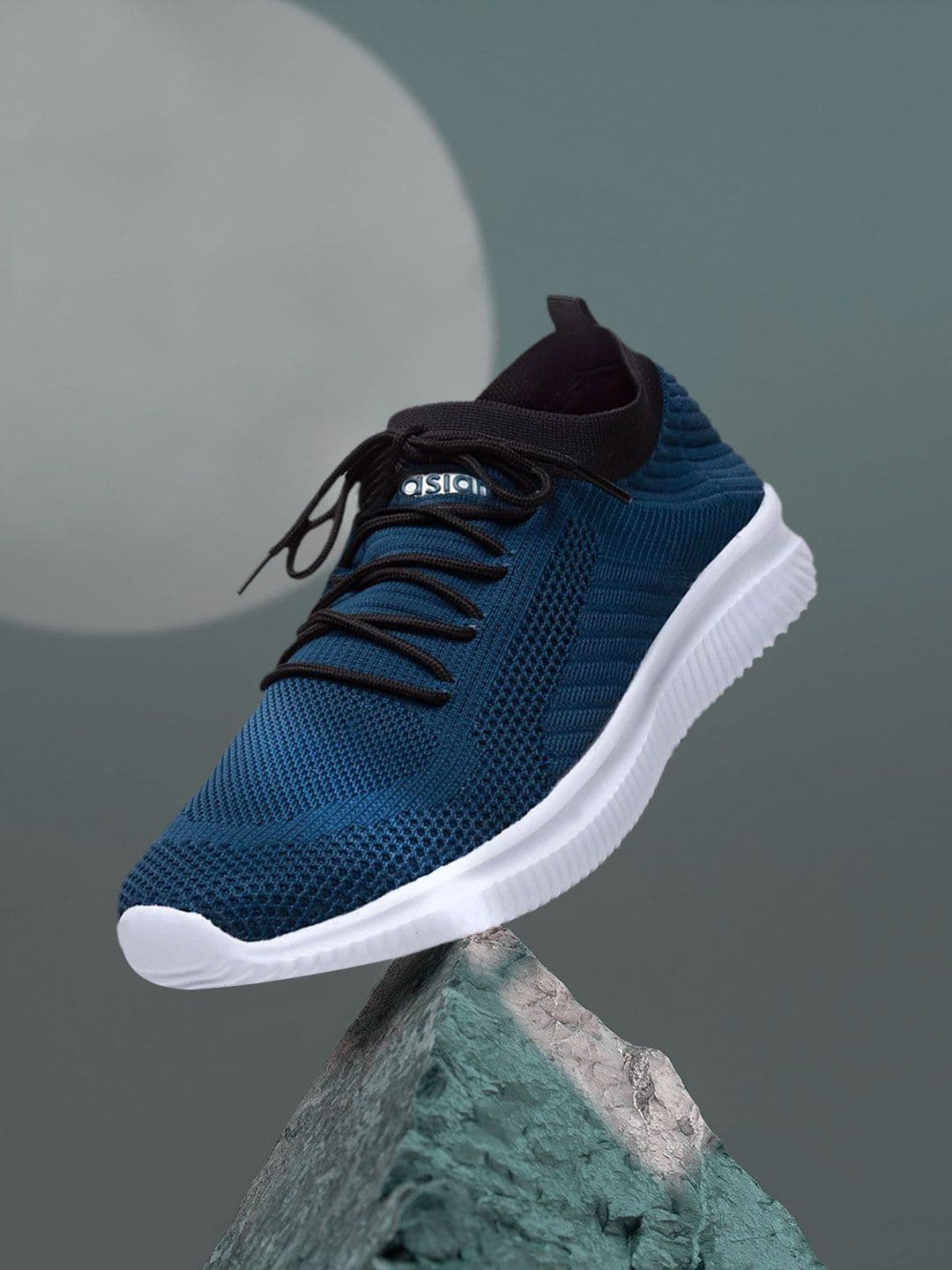 ASIAN Men Turquoise Blue Mesh Knitted Running Sports Shoes - view 1