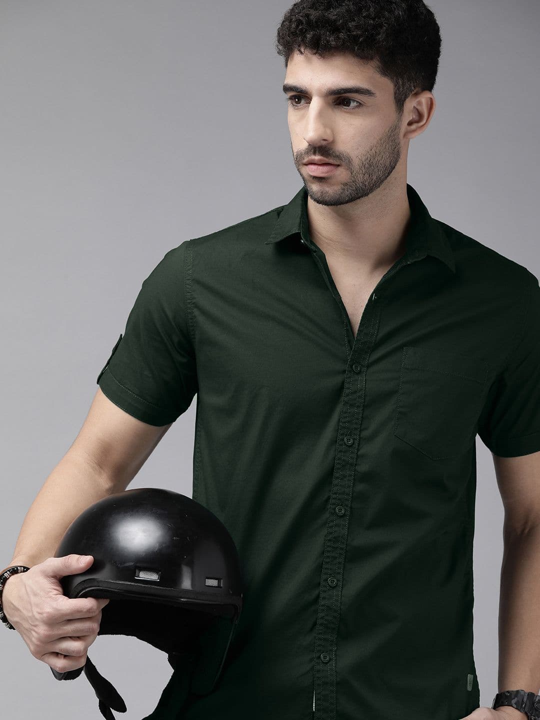 Roadster Men Green Slim Fit Opaque Casual Shirt - view 1