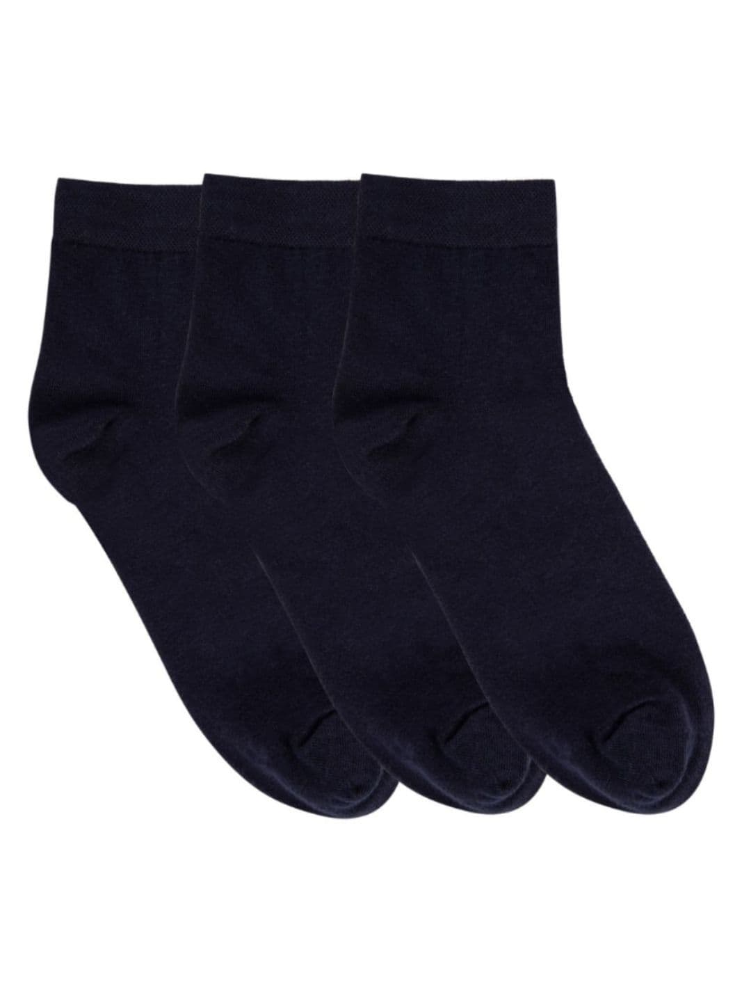 N2S NEXT2SKIN Men Pack Of 3 Navy Blue Solid Ankle-Length Cotton Socks - view 1