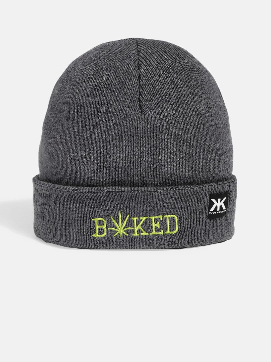 Kook N Keech Unisex Grey Embroidered Beanie - view 1