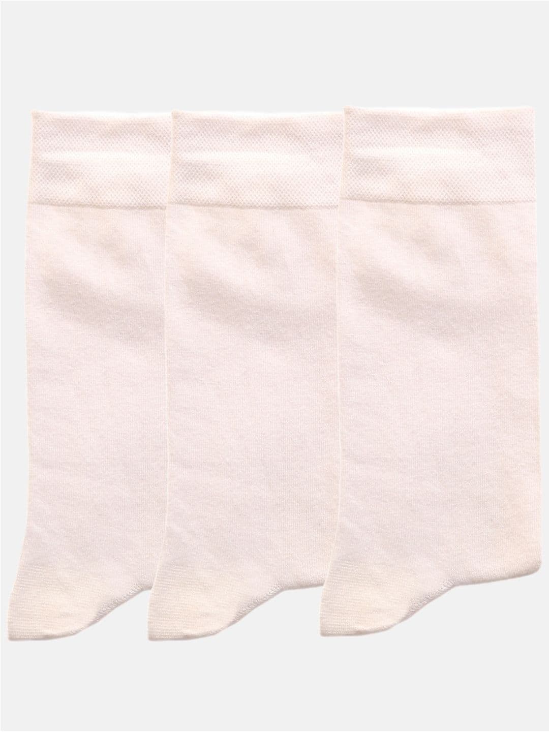 N2S NEXT2SKIN Men Pack Of 3 White Solid Calf-Length Seamless Socks - view 1