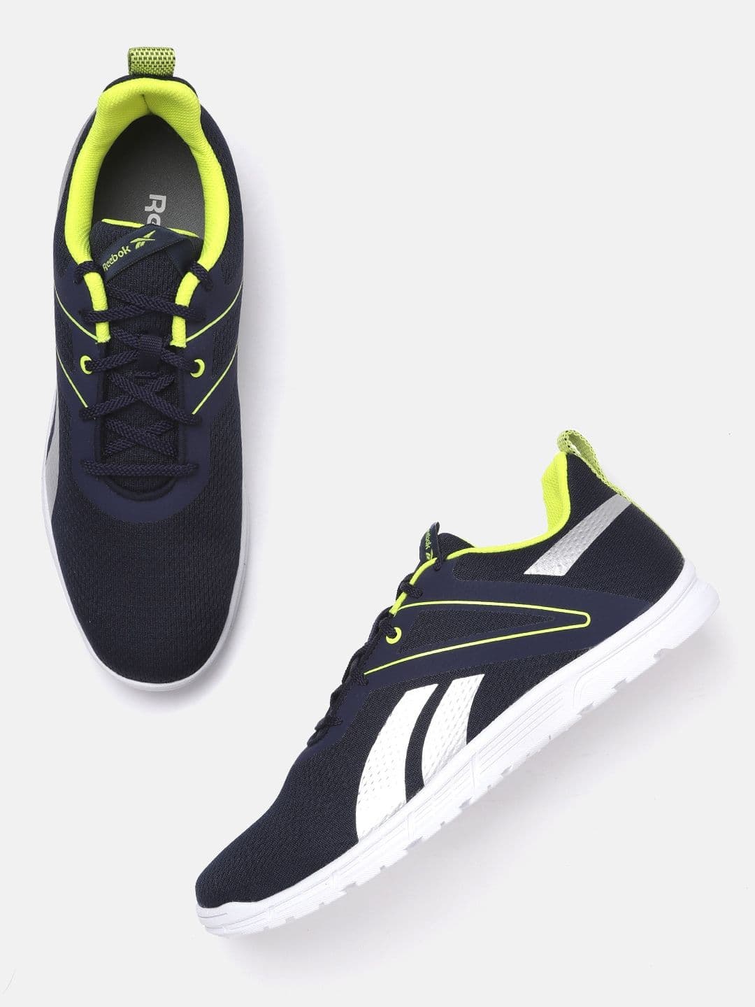 Reebok Men Navy Blue Woven Design Rockfield Running Shoes - view 1