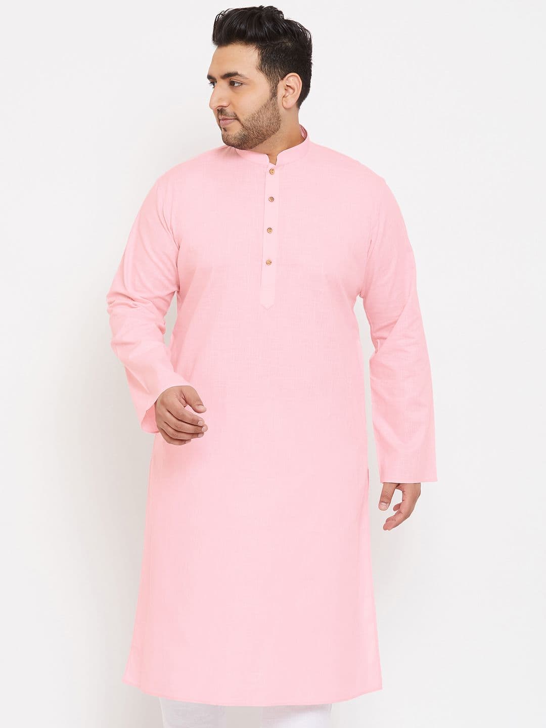 VASTRAMAY Men Pink Kurta - view 1