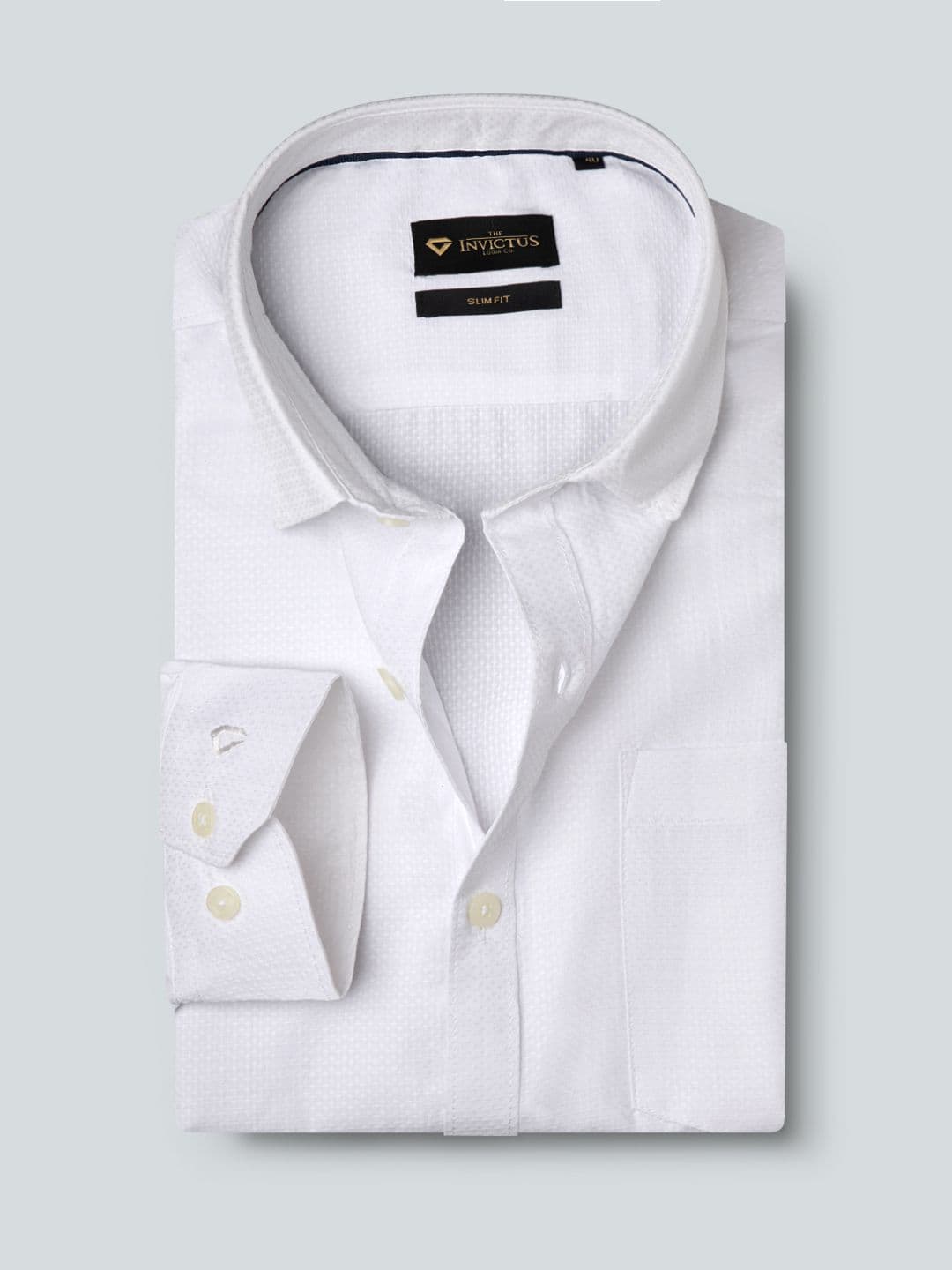 INVICTUS Men White Slim Fit Opaque Smart Casual Shirt - view 1