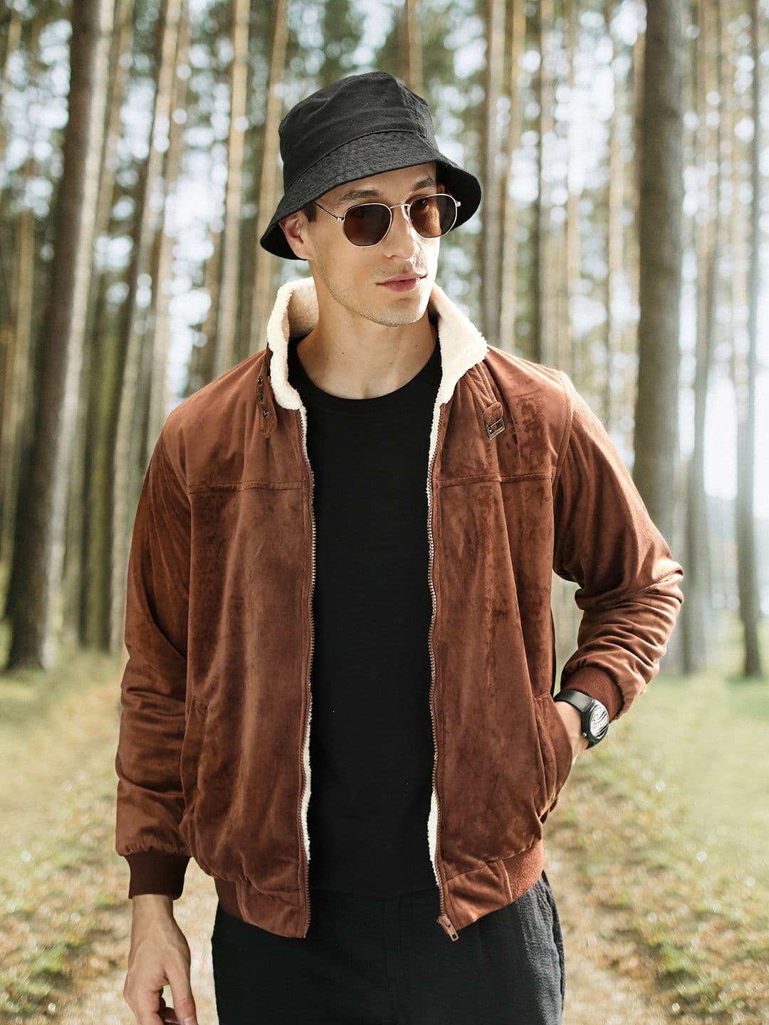 CAHOOT Men Tan Suede Casual Jacket - view 1
