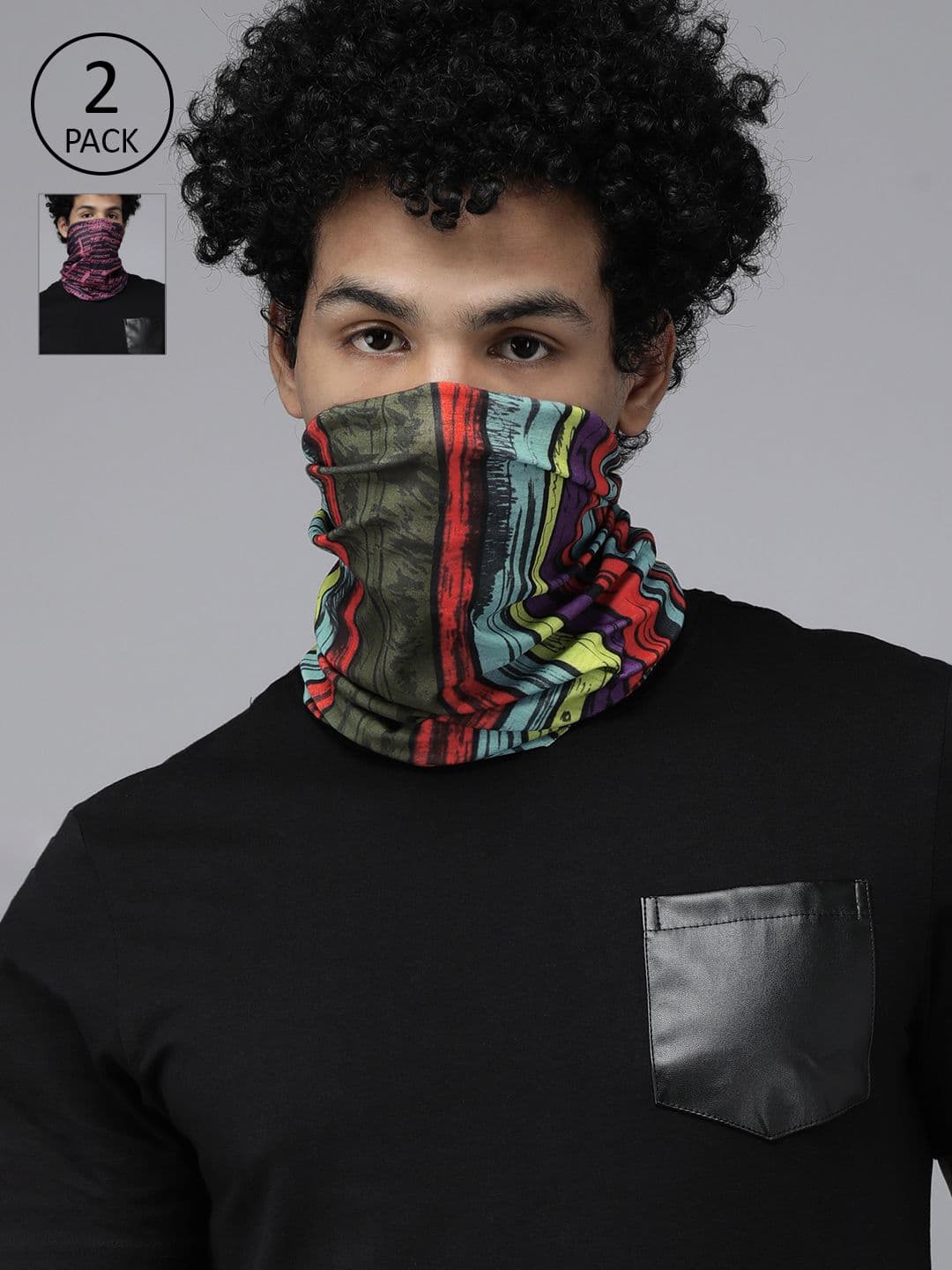 Roadster Unisex Pack of 2 Multicoloured Printed Neck Gaiters - view 1