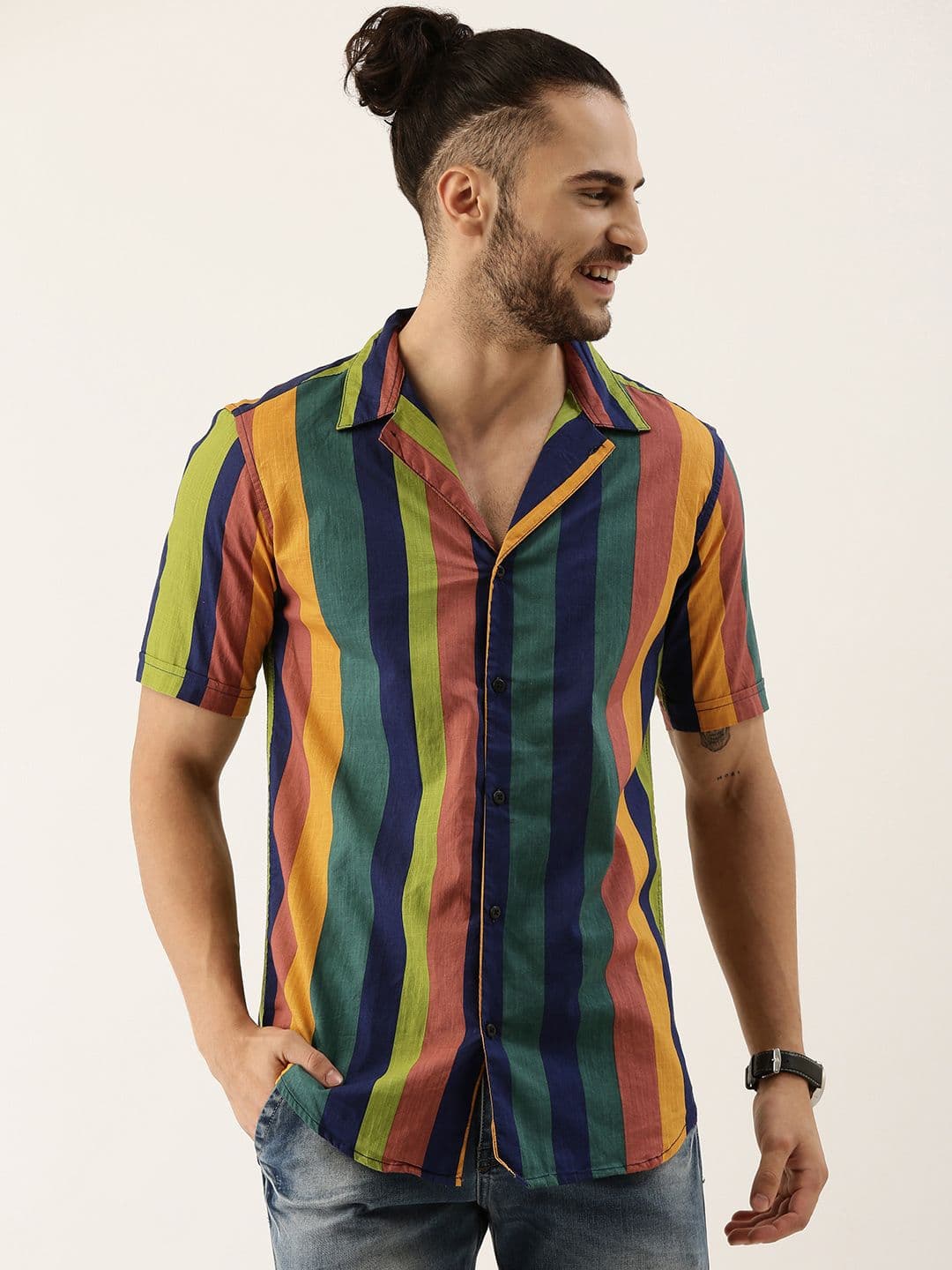 CAHOOT Men Multicoloured Striped Casual Shirt - view 1