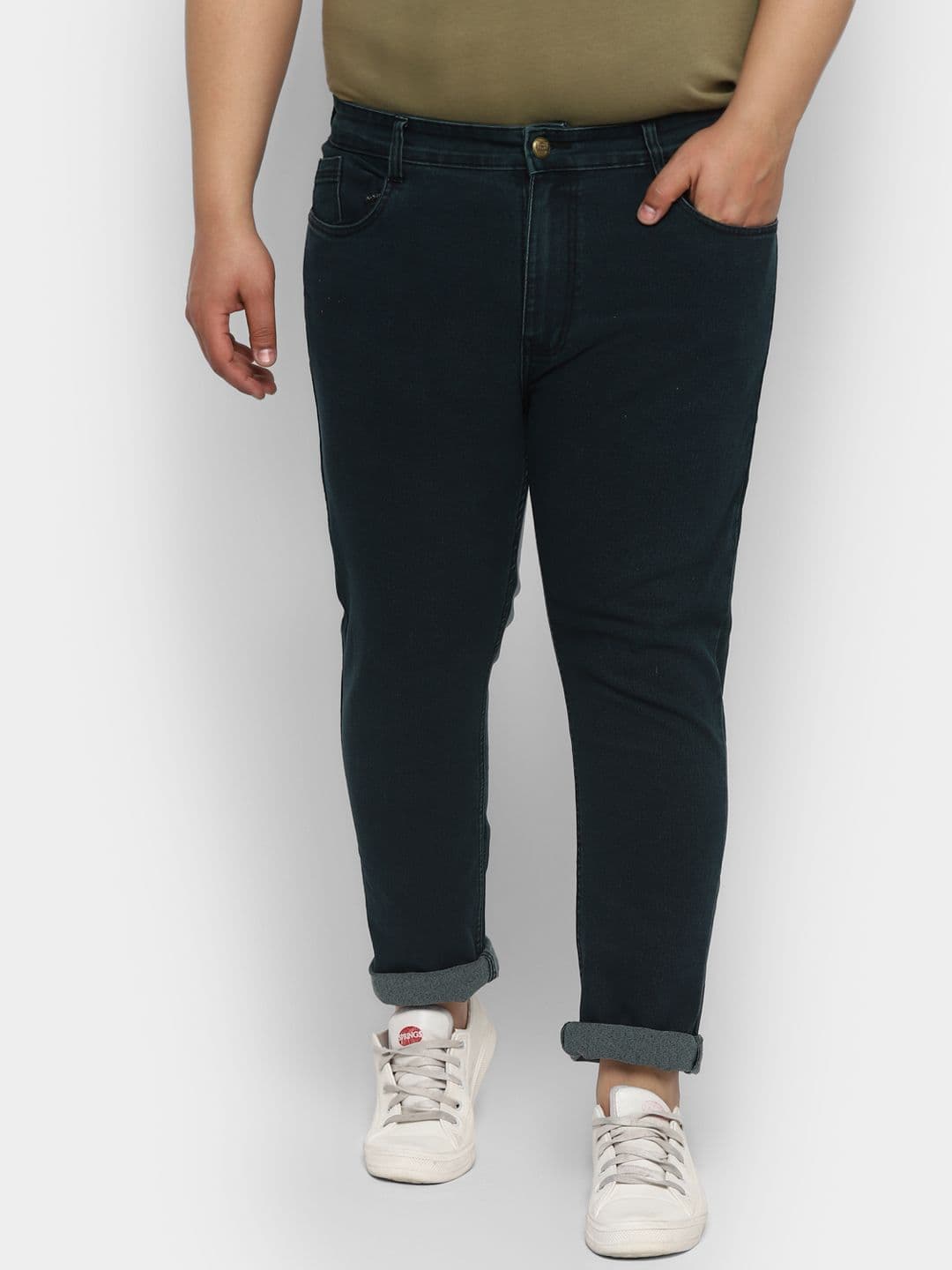 Urbano Plus Men Green Solid Mid-Rise Jeans - view 1