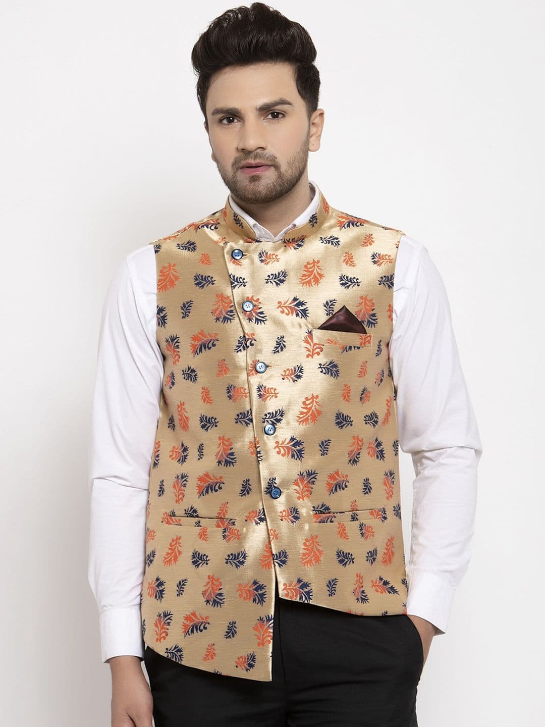 KLOTTHE Men Woven-Design Nehru Jacket - view 1