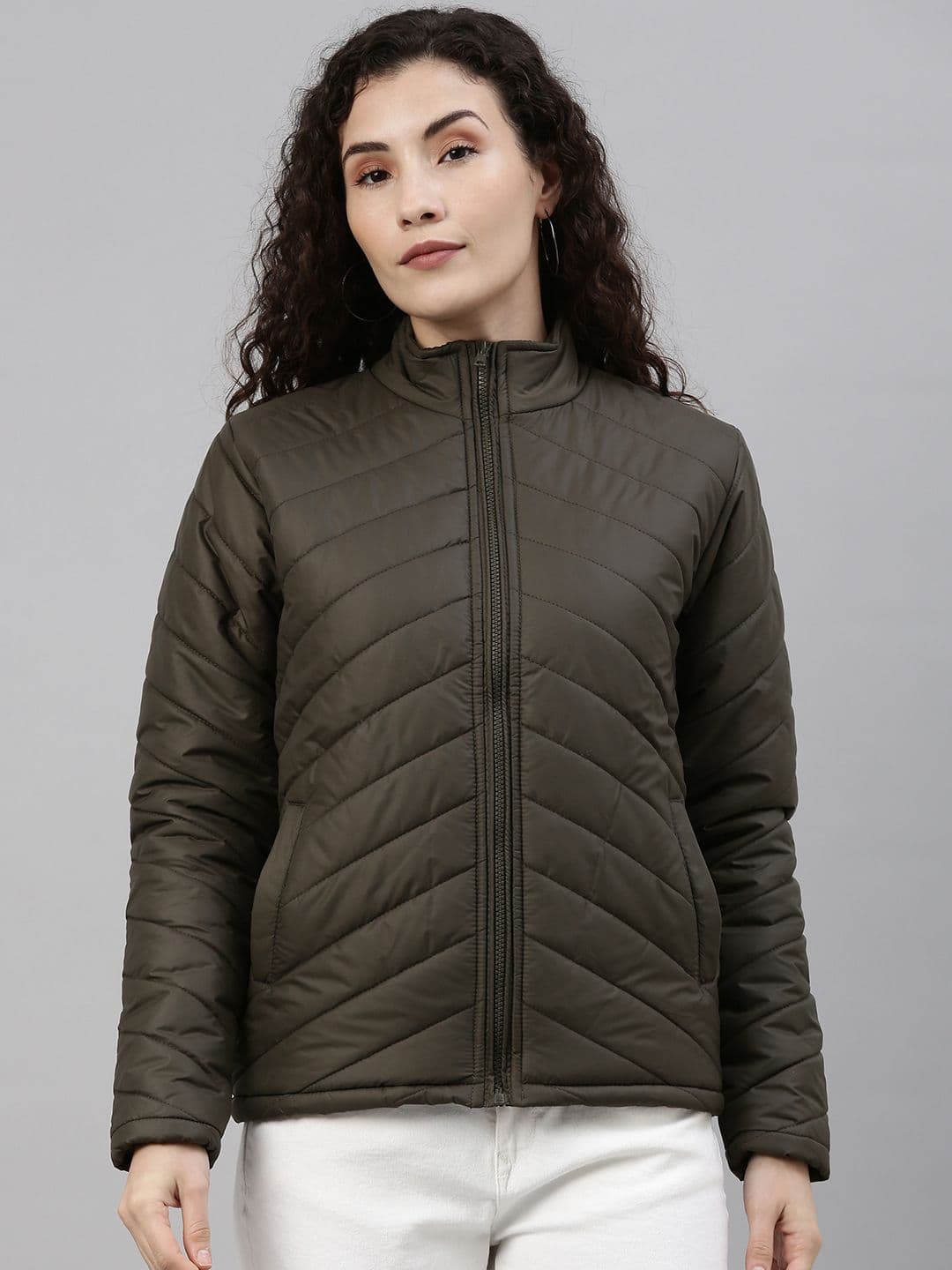 PINACOLADA Women Green Windcheater Outdoor Padded Jacket - view 1