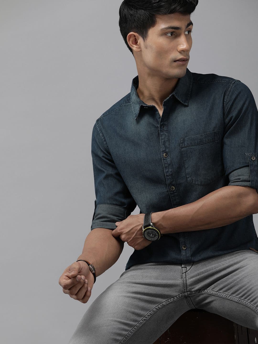 Roadster Men Blue Faded Casual Shirt - view 1
