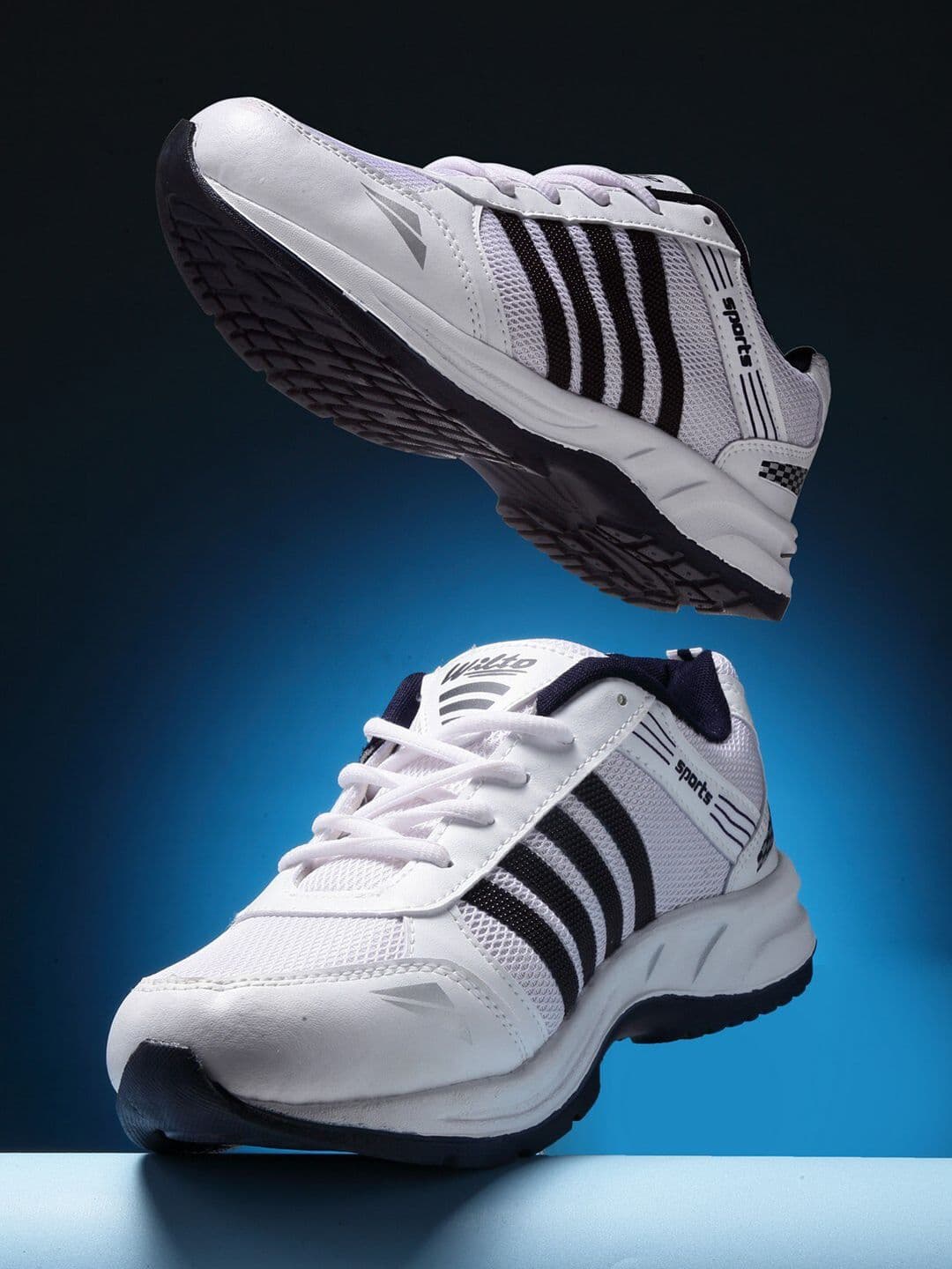 ASIAN Men White Mesh Running Non-Marking Shoes - view 1
