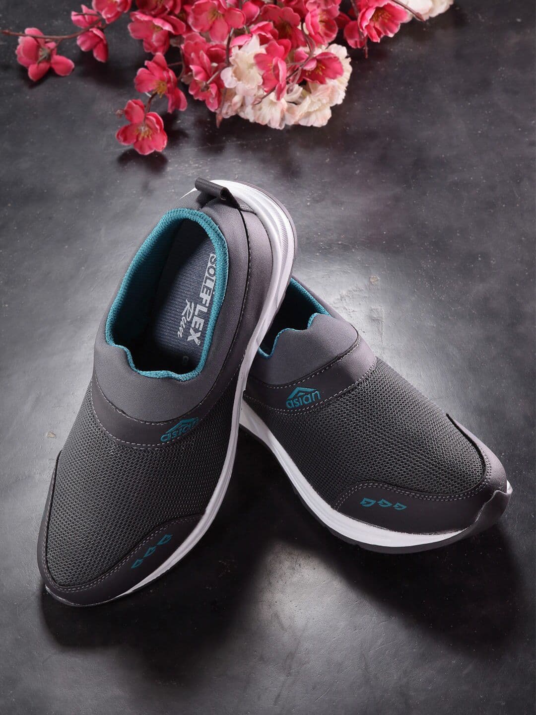 ASIAN Men Charcoal Mesh Running Non-Marking Shoes - view 1