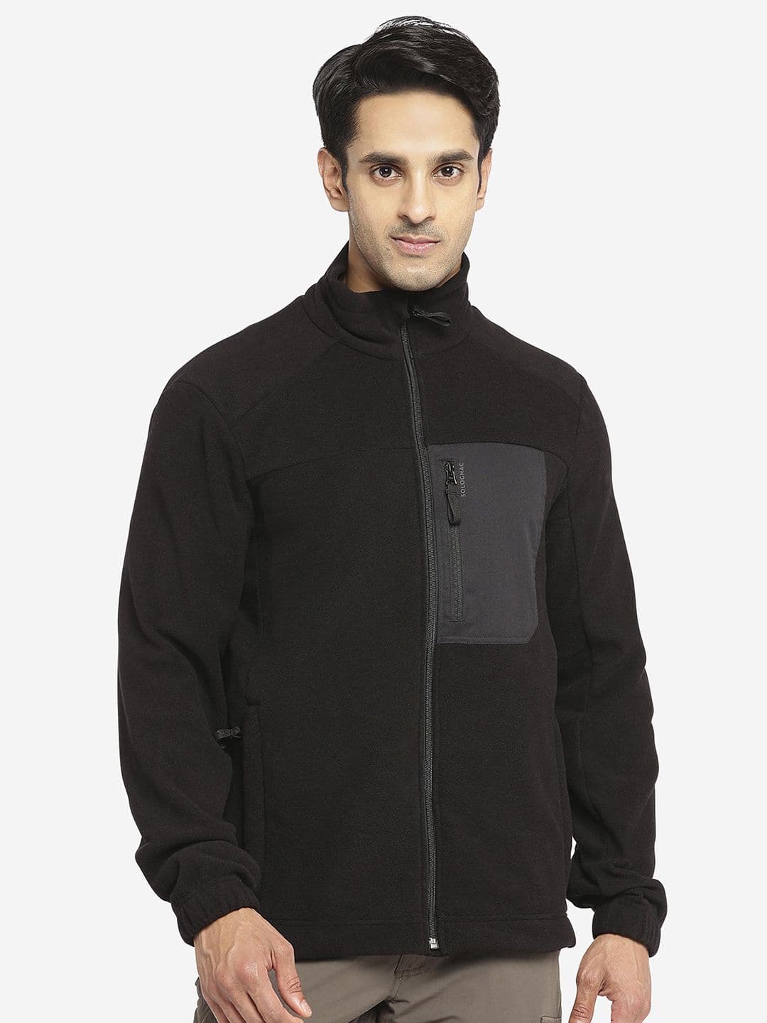 Decathlon Solognac - Men Black SG500 Breathable Wildlife and Bird Watching Fleece