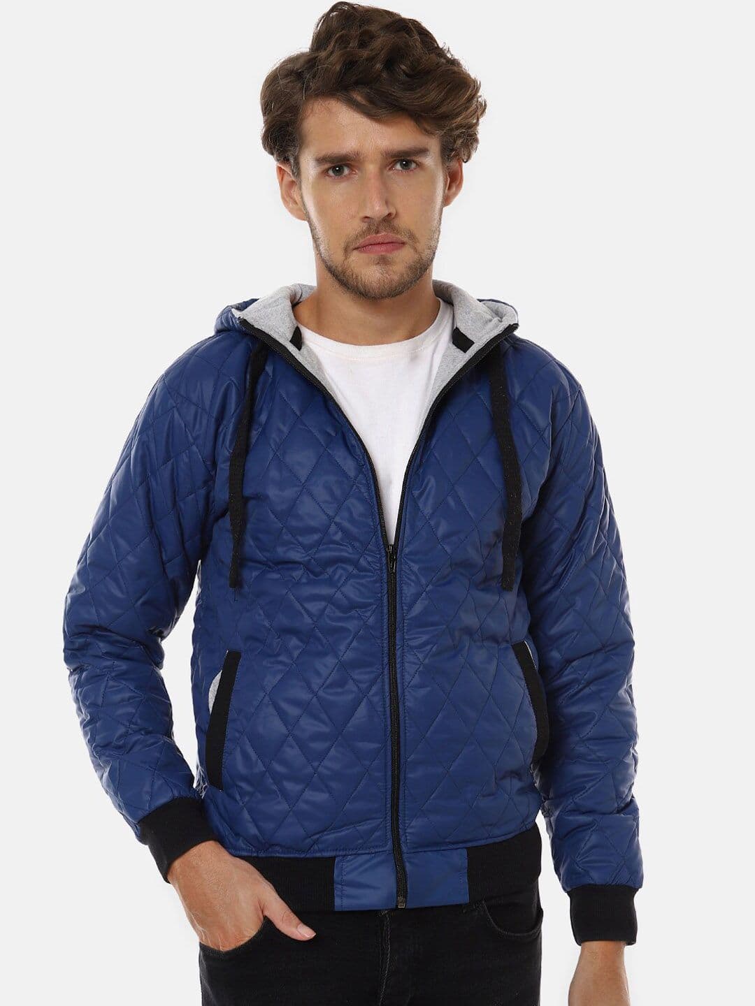 CAHOOT Men Blue Checked Windcheater Quilted Jacket - view 1
