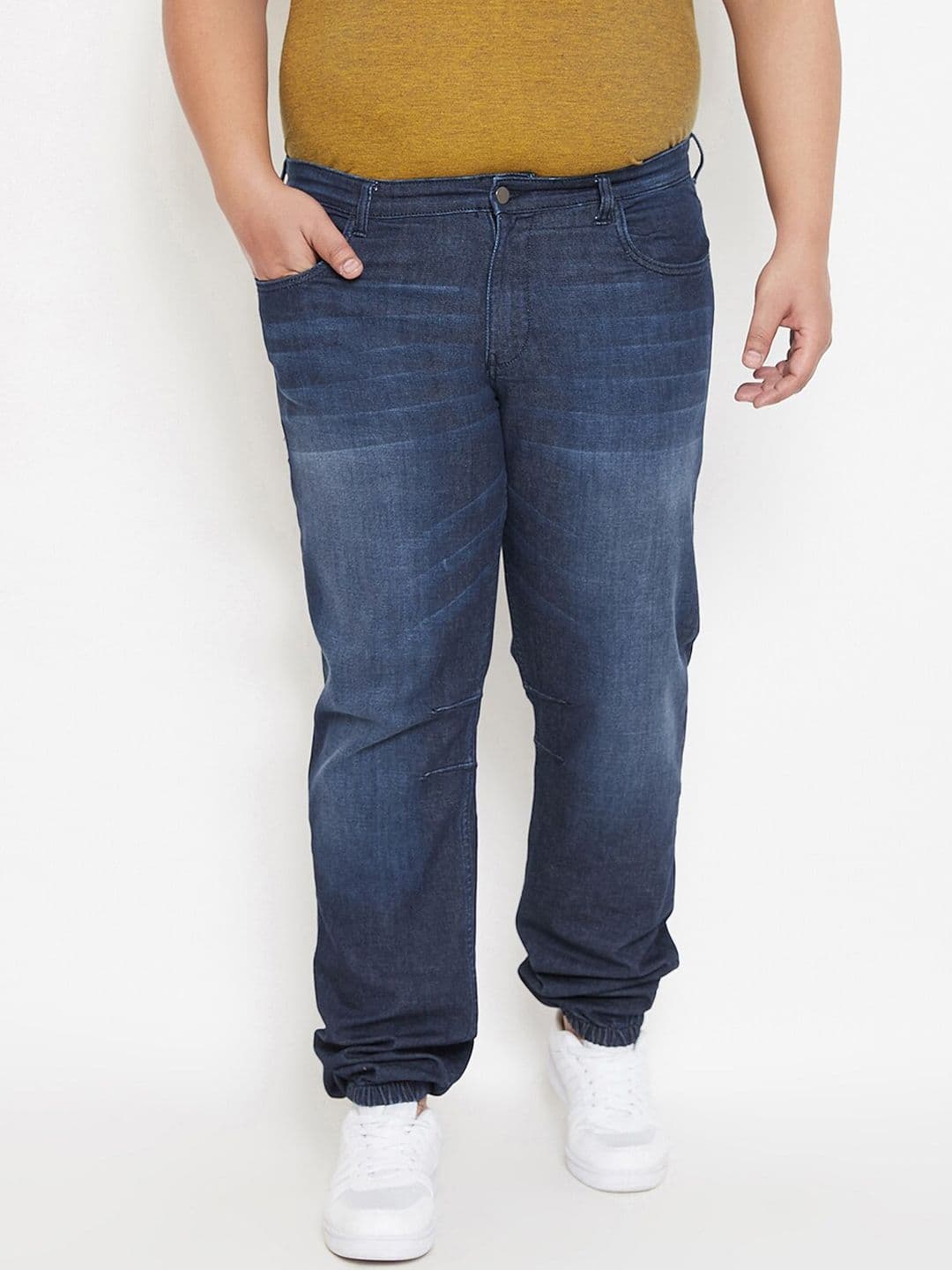 Instafab Plus Men Navy Blue Light Fade Jeans - view 1