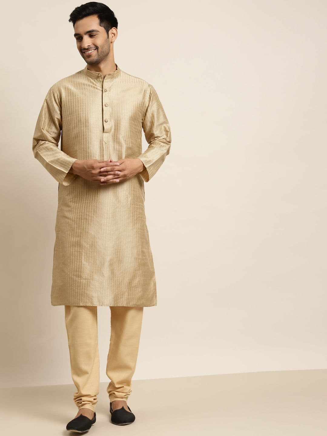 SOJANYA Men Golden Kurta - view 1