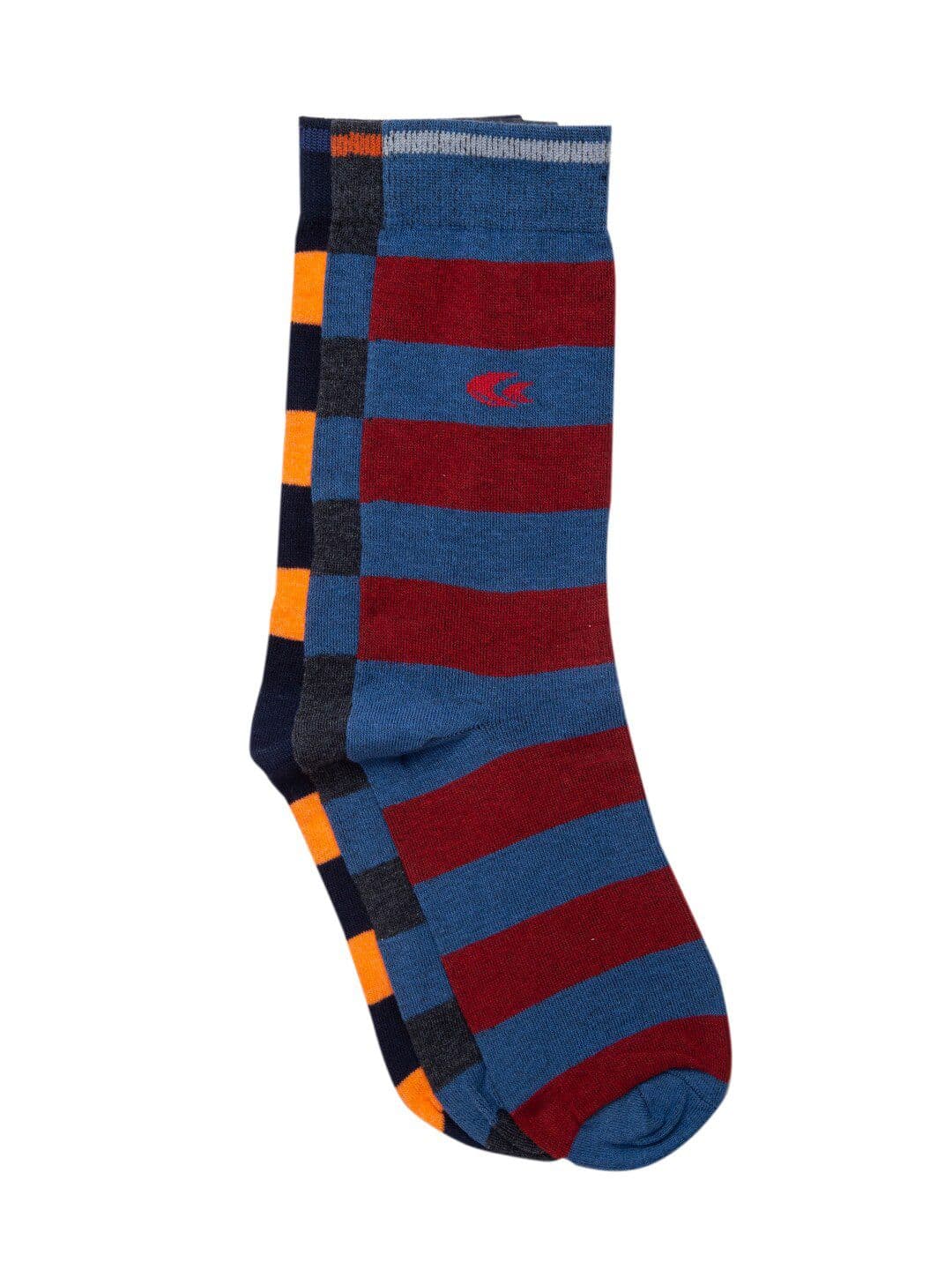 Allen Cooper Men Pack Of 3 Assorted Cotton Calf-Length Socks - view 1