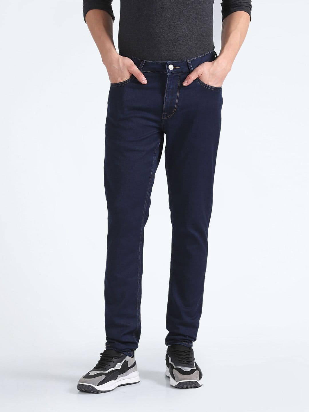 Flying Machine Men Midnight Blue Skinny Fit Low-Rise Stretchable Jeans - view 1