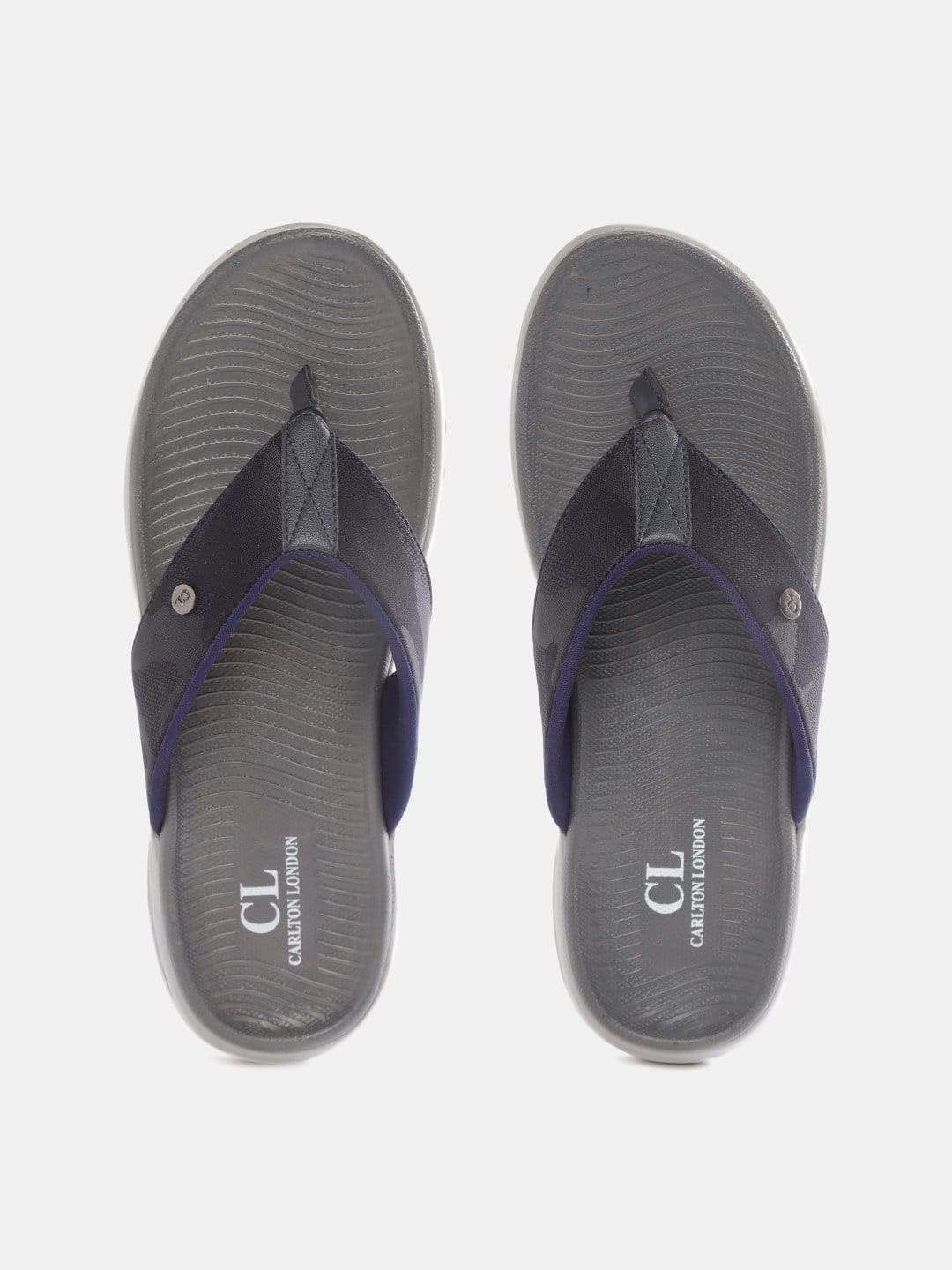 Carlton London Men Navy Blue Camouflage Self Design Comfort Sandals - view 1