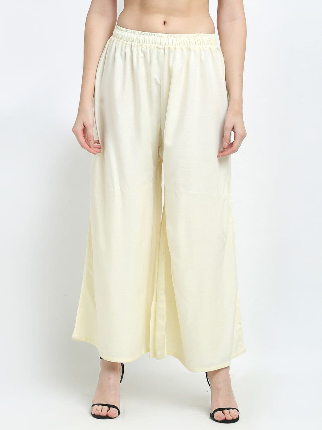 TAG 7 Women Cream-Coloured Flared Palazzos - view 1