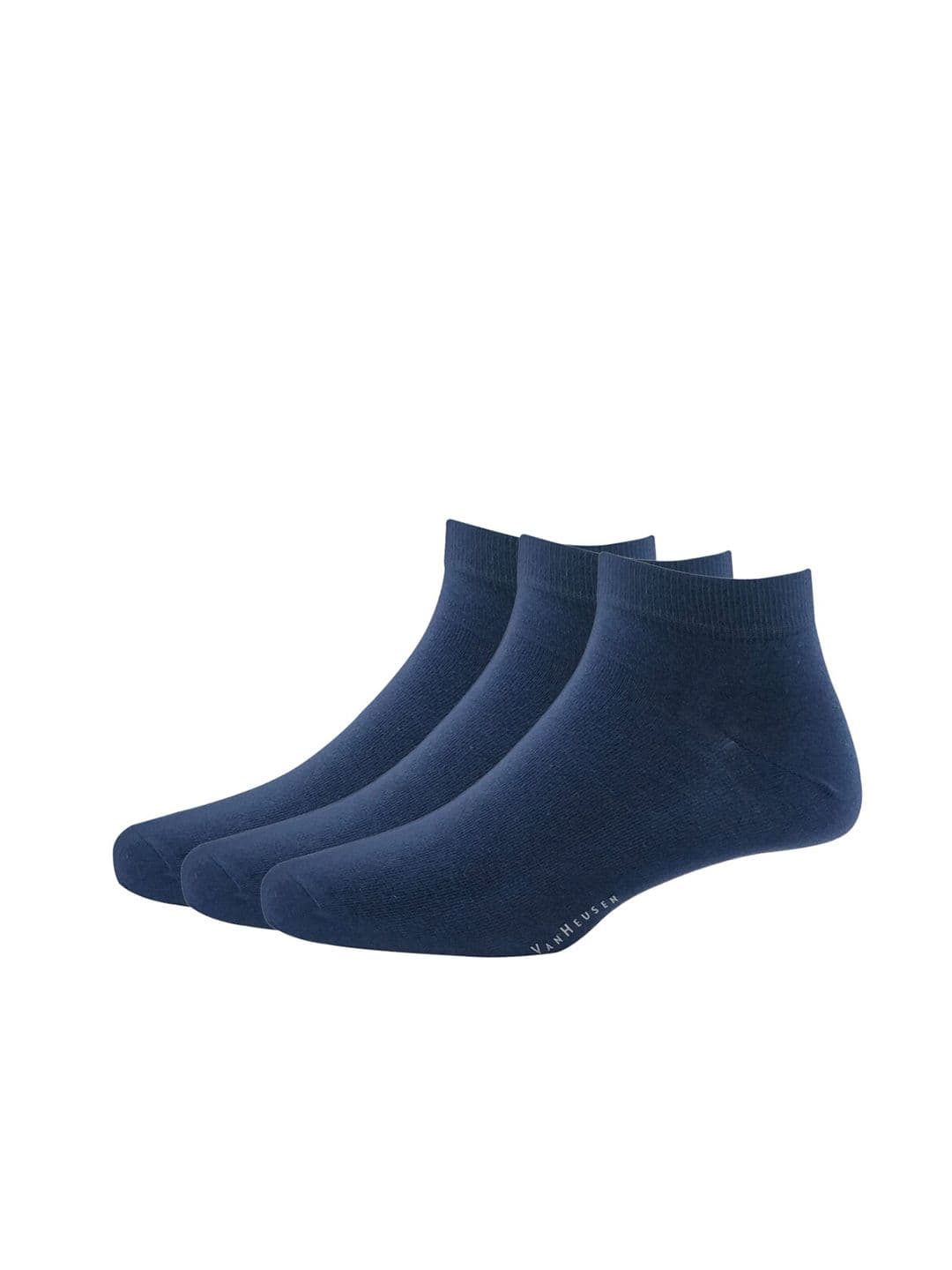 Van Heusen Men Pack Of 3 Navy Blue Solid Ankle-Length Socks - view 1