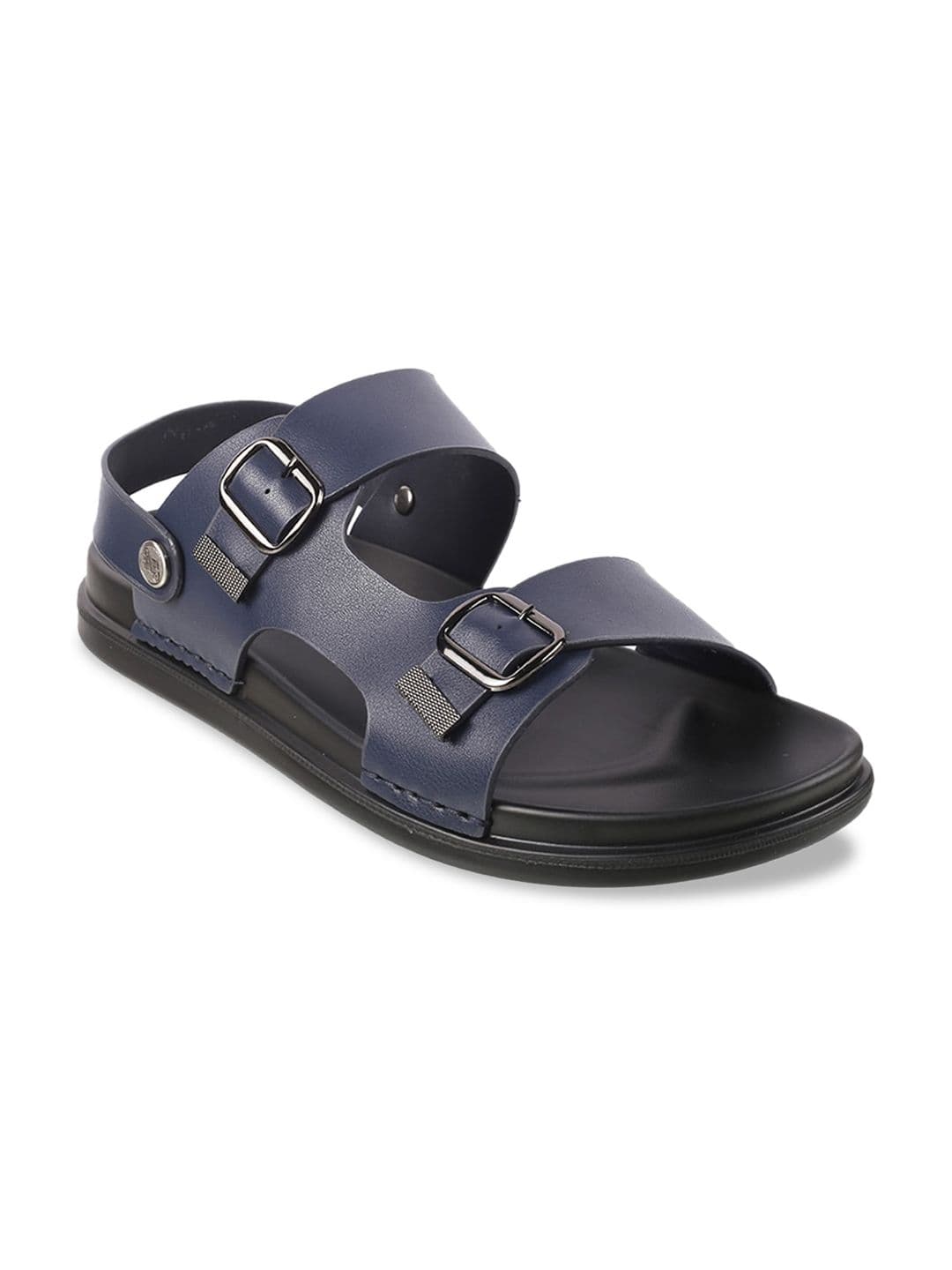 Mochi Men Blue Solid Comfort Sandals - view 1