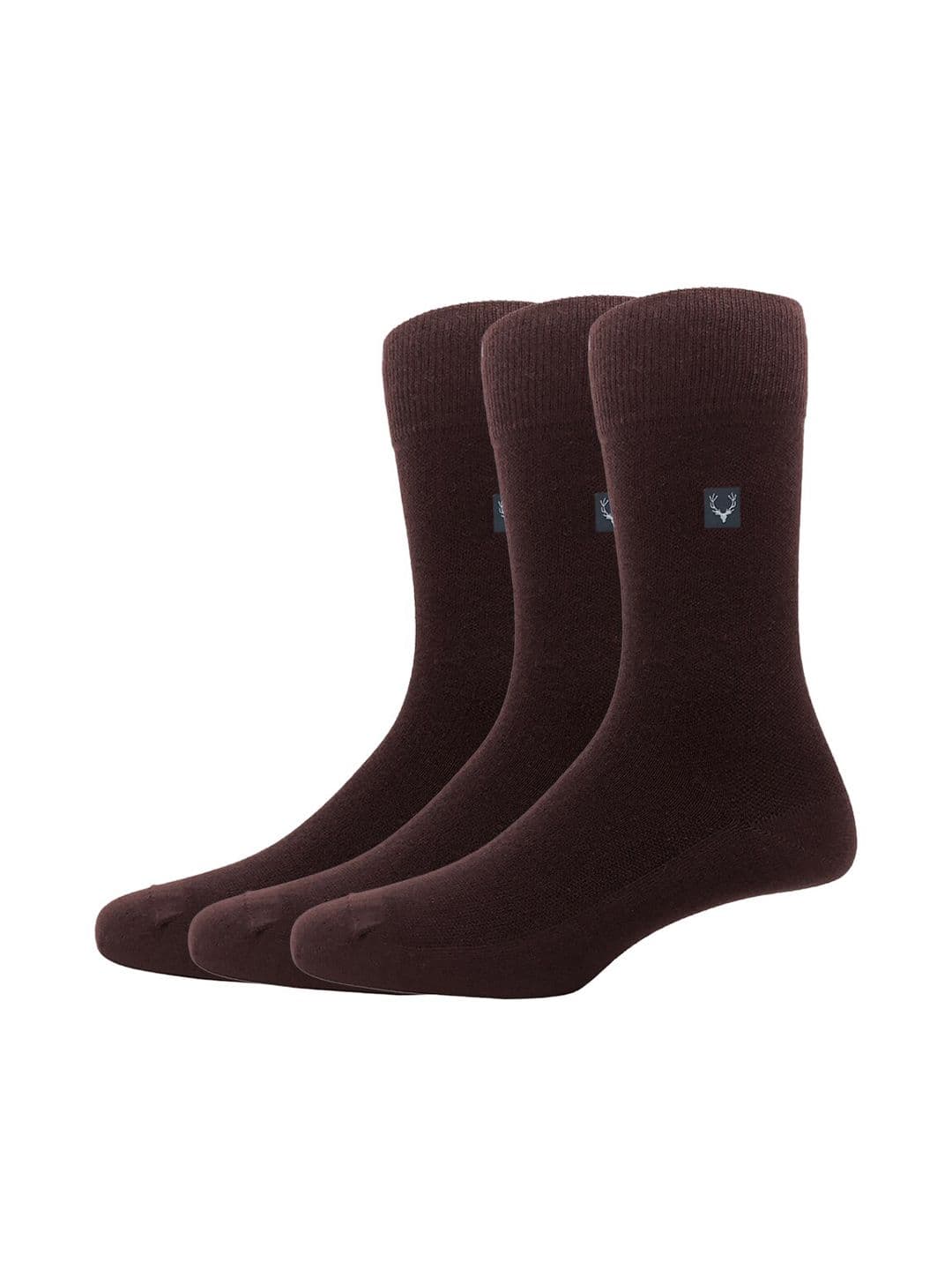 Allen Solly Men Pack Of 3 Brown Solid Calf-Length Socks - view 1