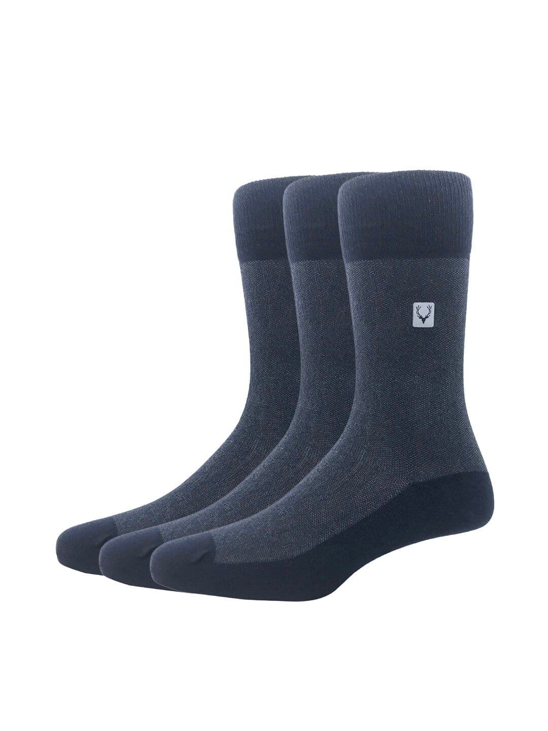 Allen Solly Men Pack Of 3 Navy Blue Solid Calf-Length Socks - view 1