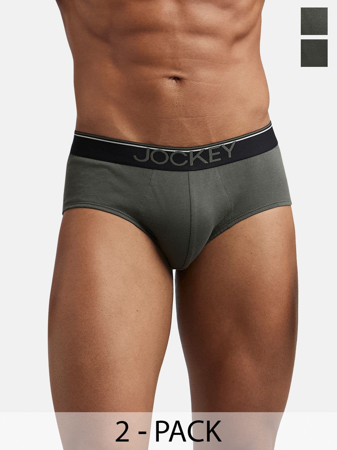 Jockey Pack Of 2 Super Combed Cotton Solid Brief with Ultrasoft Waistband-8037