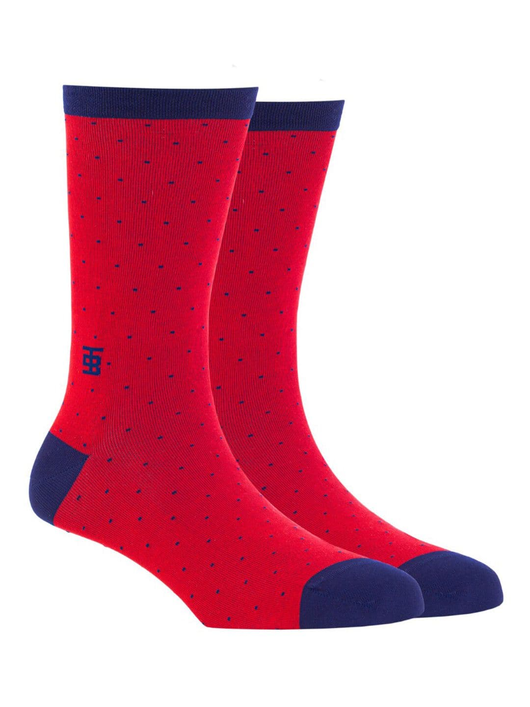 SockSoho Men Red Solid Anti-Bacterial Calf-Length Socks - view 1
