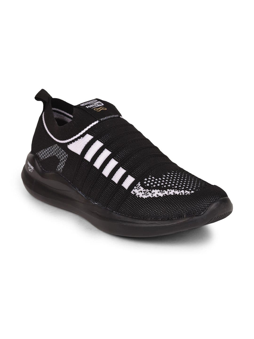Liberty Men Black & White Mesh Walking Shoes - view 1