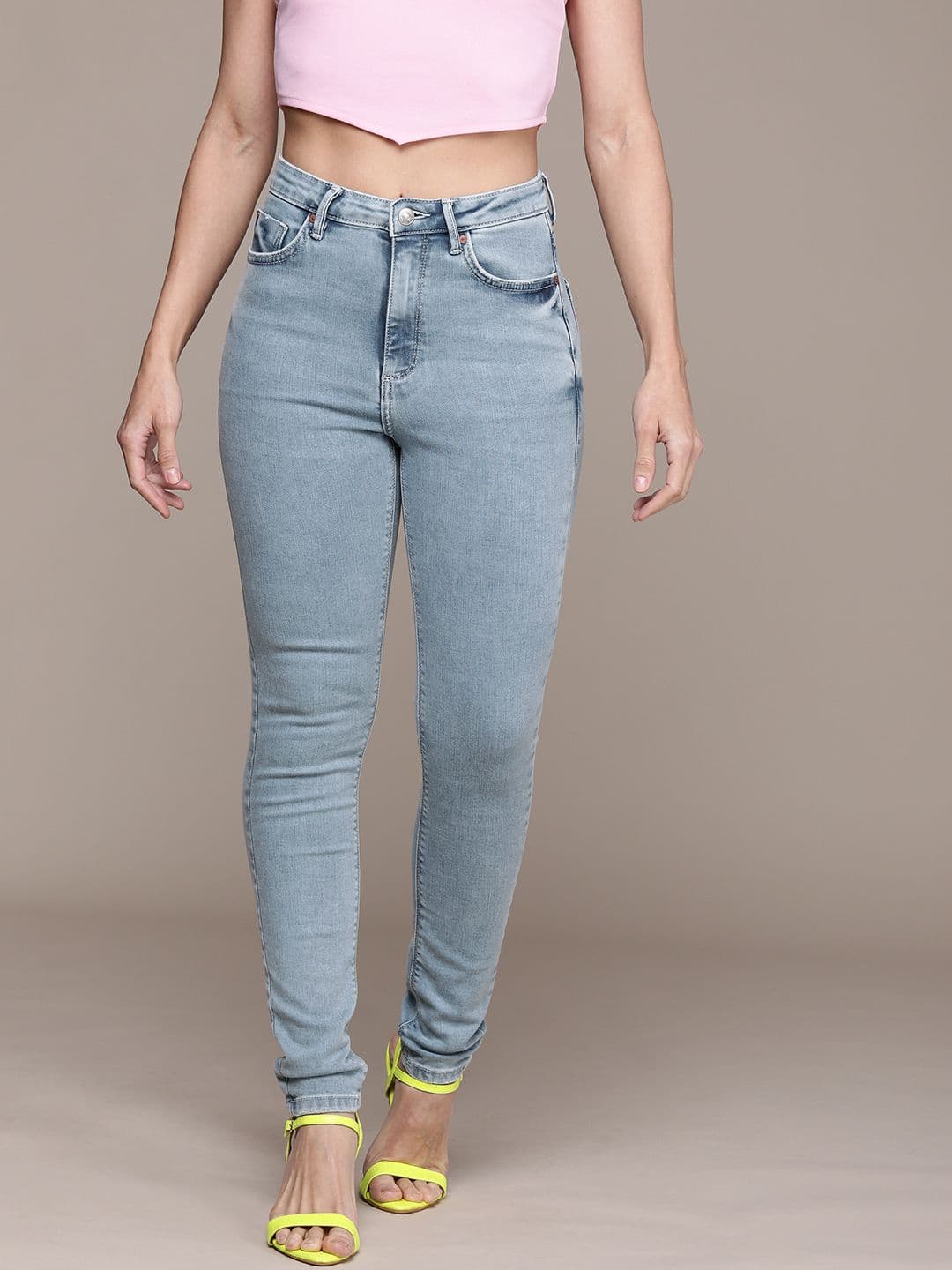 MANGO Women Blue Noa Skinny Fit Mid-Rise Clean Look Stretchable Jeans - view 1