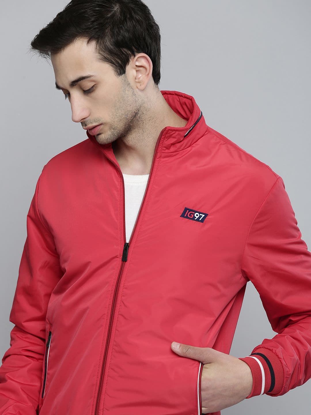 The Indian Garage Co Men Zip-Front Slim Fit Bomber Jacket - view 1