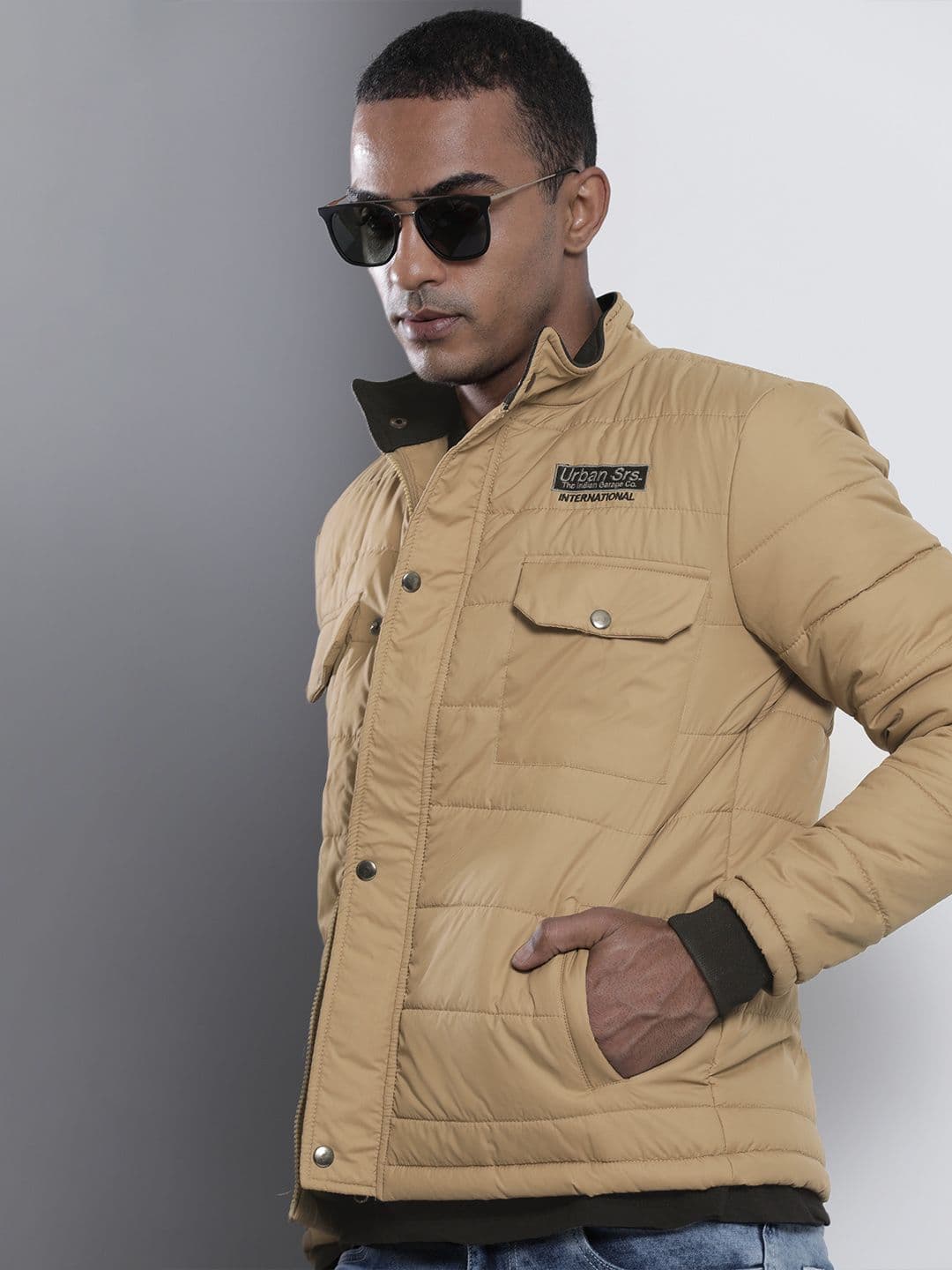 The Indian Garage Co Men Zip-Front Puffer Jacket with Flap-Button Pockets - view 1