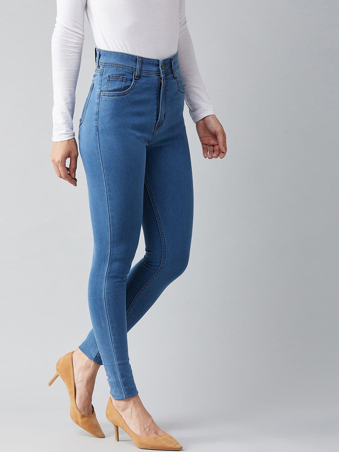 DOLCE CRUDO Women Blue Skinny Fit Stretchable High-Rise Jeans - view 1