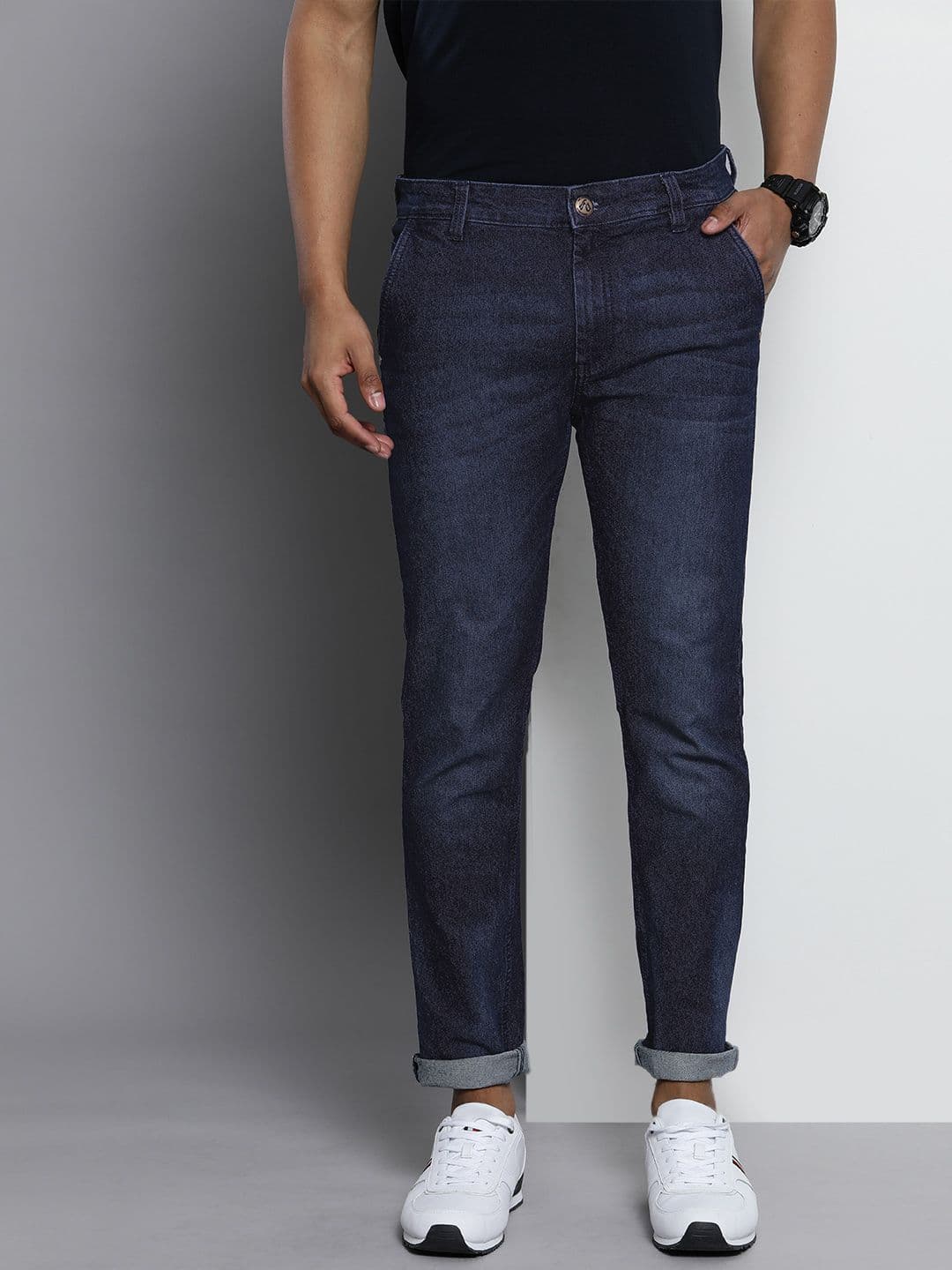 The Indian Garage Co Men Blue Slim Fit Stretchable Jeans - view 1