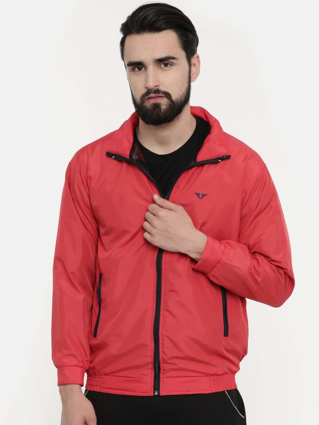 UNSULLY Men Red Colourblocked Windcheater Sporty Jacket - view 1