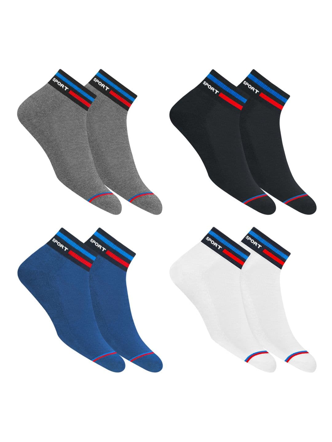 NAVYSPORT Originals Unisex Cotton Ankle Length Socks Pack of 4 - view 1