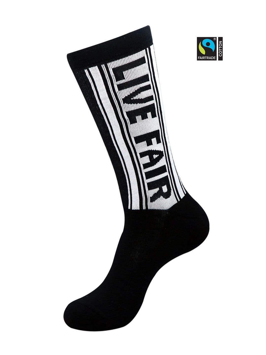 Socksxpress Men Black & White Patterned Fair Trade Organic Cotton Calf Length Socks - view 1