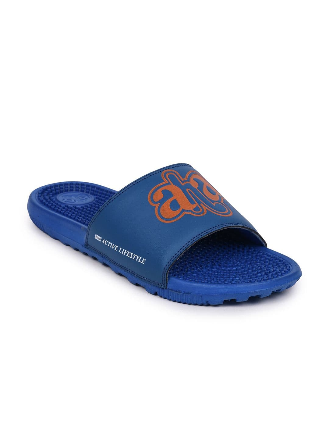 Liberty Men Blue & Orange Printed Sliders - view 1