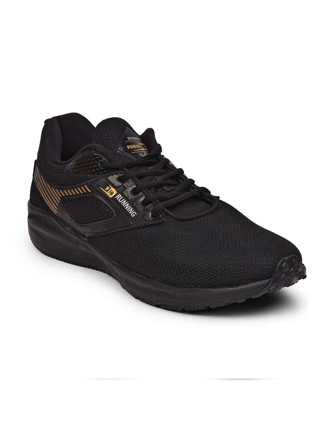 Liberty Men Black Solid Mesh Running Shoes - view 1